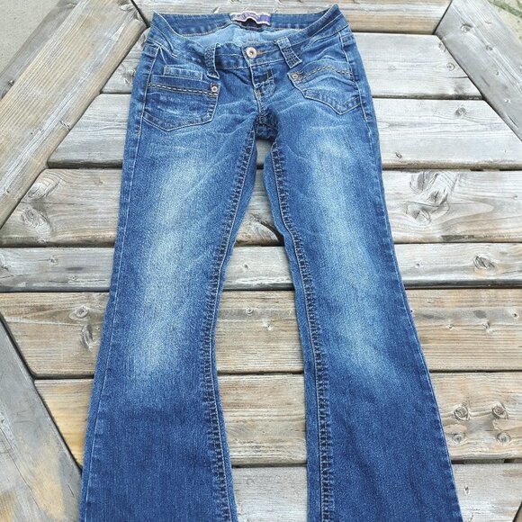 Wallflower FLARE Denim Jeans Size 5 Women's WIDE LEG JEANS - Picture 2 of 9